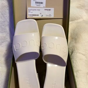 Gucci Women's Off-White Slide Sandals
